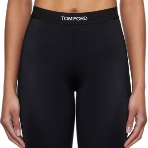 Tom Ford Black Logo Waist High-Rise Leggings